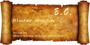 Blocher Orsolya névjegykártya